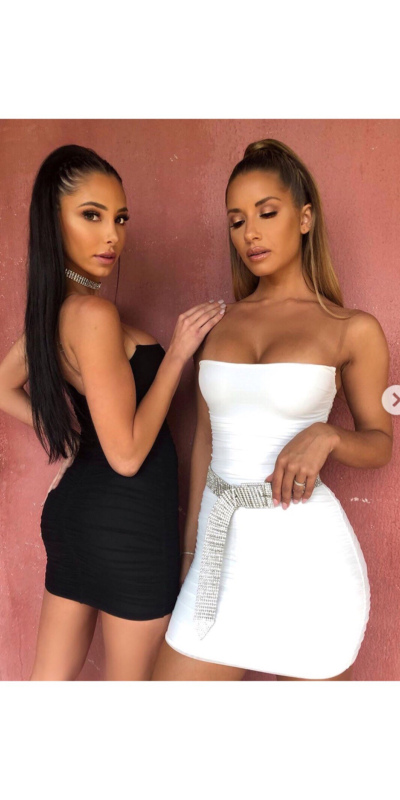Clear Strap Ruched bodycon