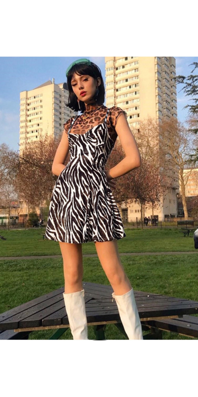 Velvet Zebra Print Dress