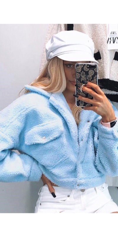 Cropped Teddy Bear Jacket